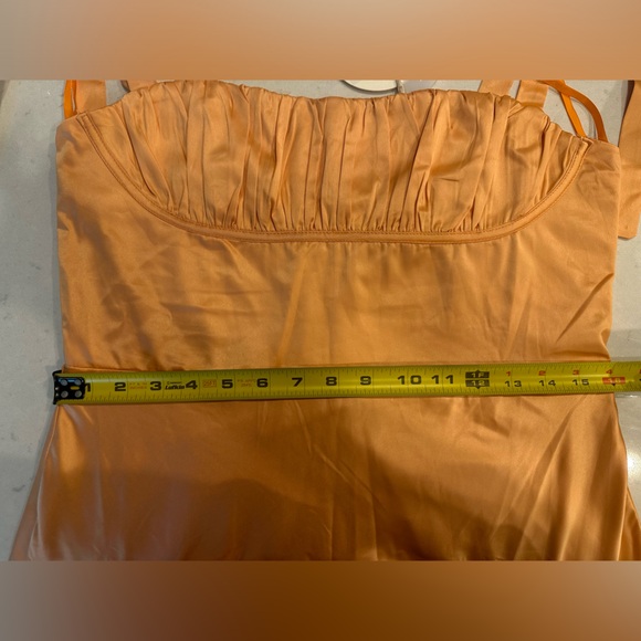 NWT Hello Molly Peach Satin Maxi Dress - Picture 9 of 10